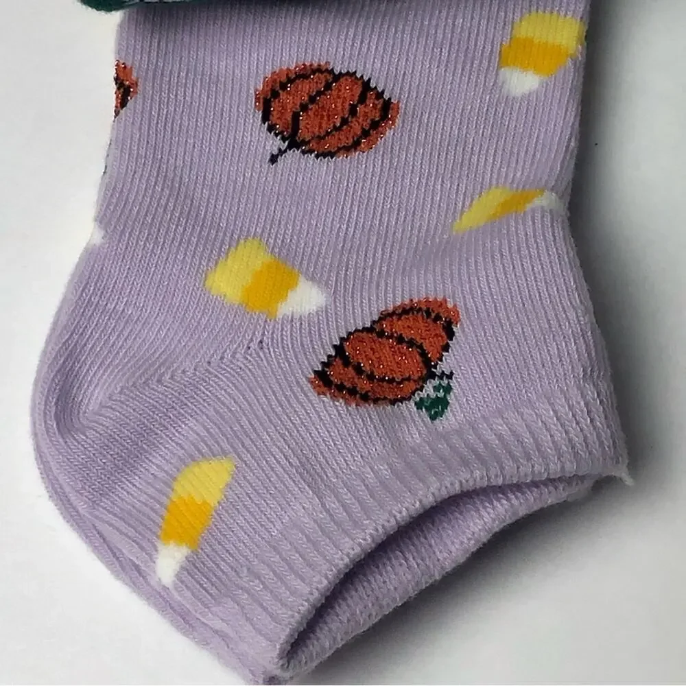 Crewcuts Girl's Fall Theme Multi- Print Socks Three Pairs Sz S NWT